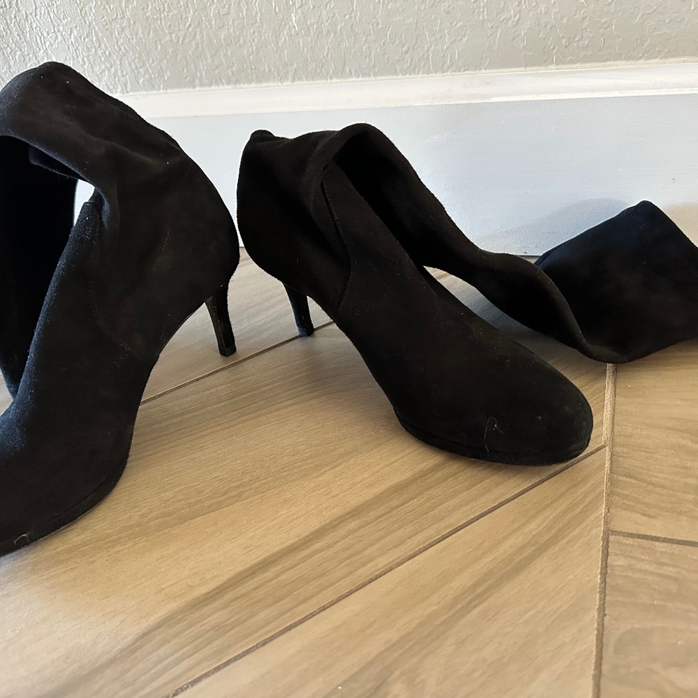 L K Bennett Astrid Black Suede Knee Boot